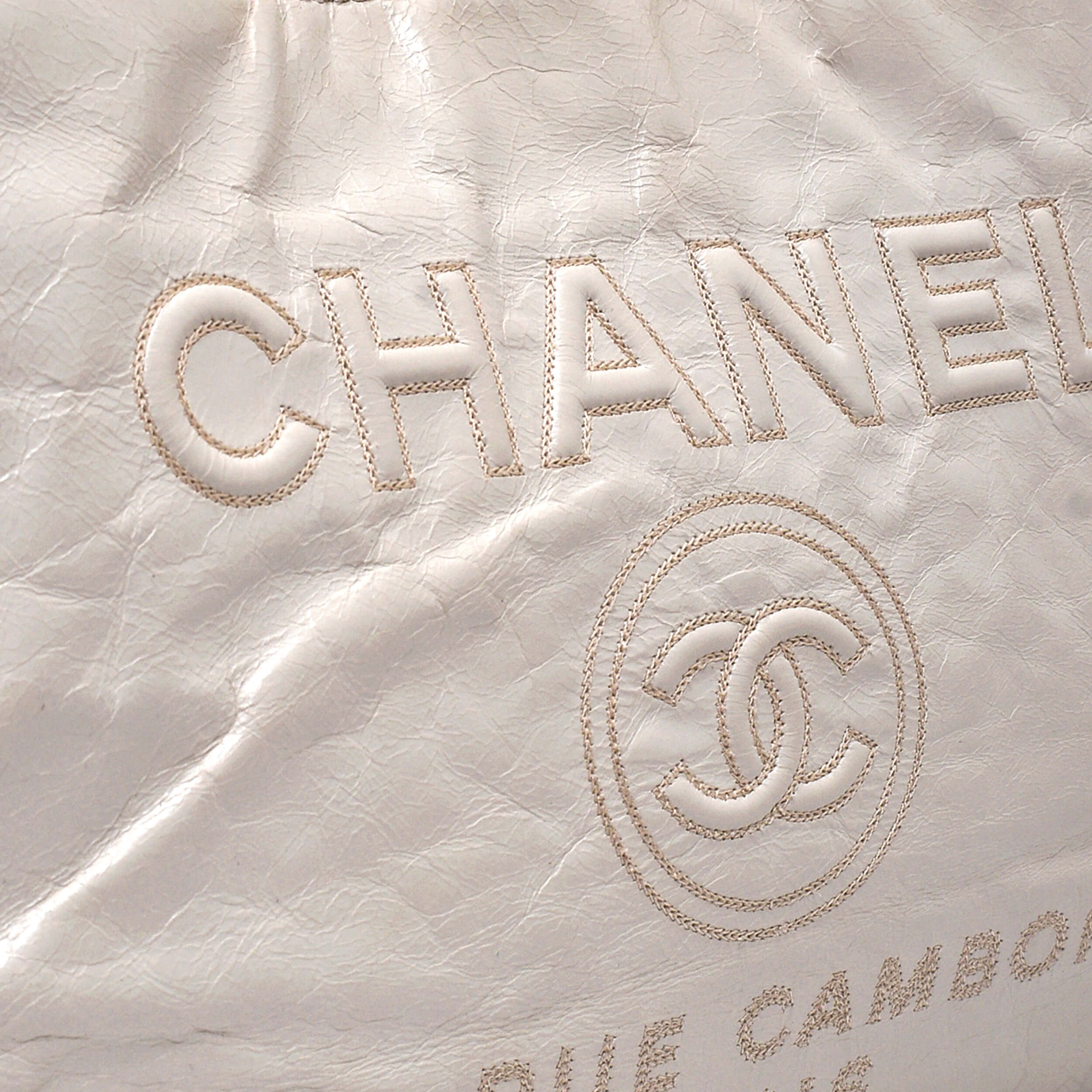 Chanel - White Leather Deauville Small Tote Bag